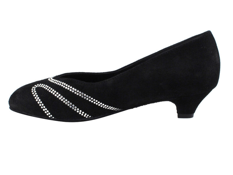 CD5504 Black Suede Cuban Heel