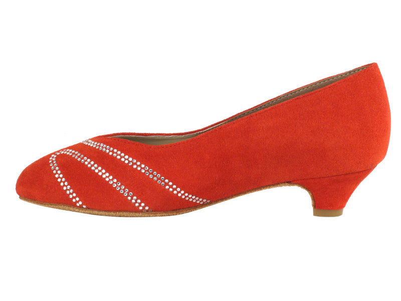 CD5504 Red Suede Cuban Heel