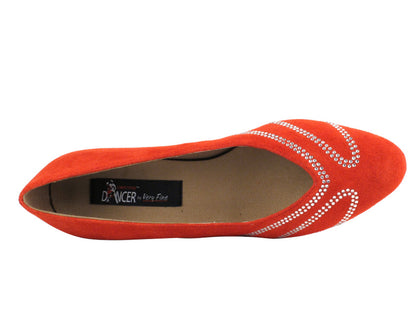 CD5504 Red Suede Cuban Heel