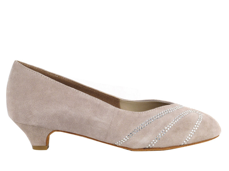 CD5504 Grey Suede Cuban Heel