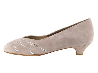 CD5504 Grey Suede Cuban Heel