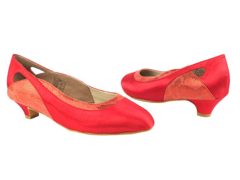 CD5505 Red Satin with 1.1&quot; heel in the photo