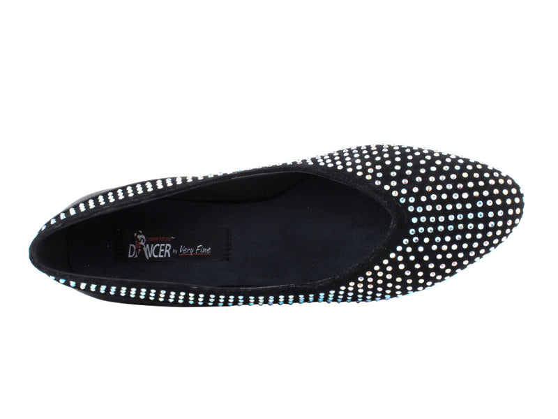 CD5506 Black Suede &amp; Satin Cuban Heel