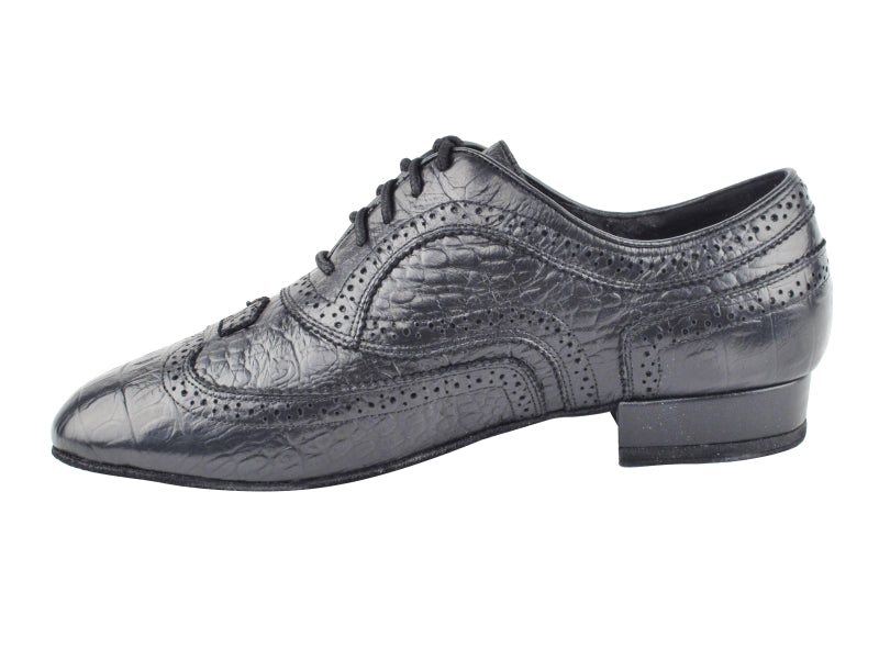 CD9002A Cuir noir gaufré crocodile