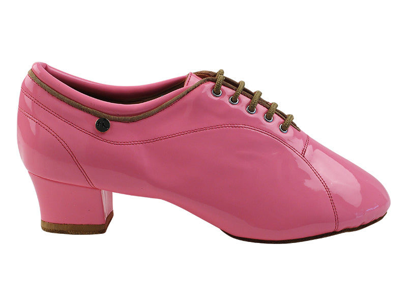 CD9316 225 Fluorescent Pink Patent with Men 1.5&quot; Latin Heel in the photo