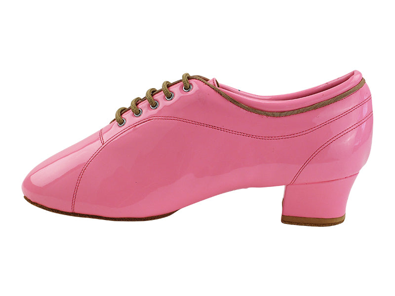 CD9316 225 Fluorescent Pink Patent with Men 1.5&quot; Latin Heel in the photo