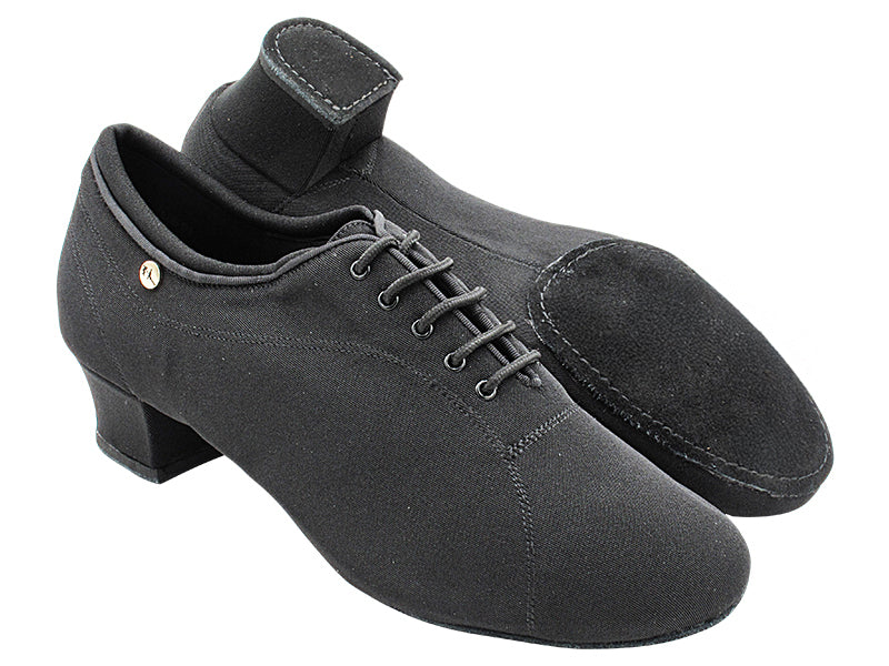 CD9316 Black Spandex with Men 1.5" Latin Heel in the photo