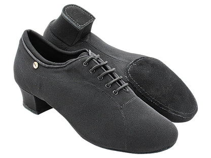 CD9316 Black Spandex with Men 1.5" Latin Heel in the photo