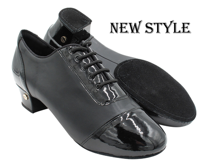 CD9322 Split Black Patent &amp; Leather with 1.5" Latin heel in the photo