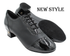 CD9322 Split Black Patent & Leather with 1.5" Latin heel in the photo