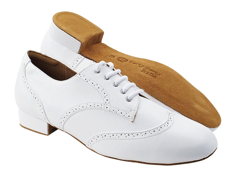 PP301 White Leather with 1" Standard heel in the photo