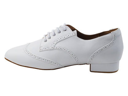 PP301 White Leather with 1" Standard heel in the photo
