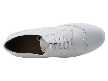 PP301 White Leather with 1" Standard heel in the photo