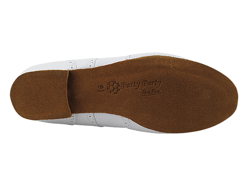 PP301 White Leather with 1" Standard heel in the photo