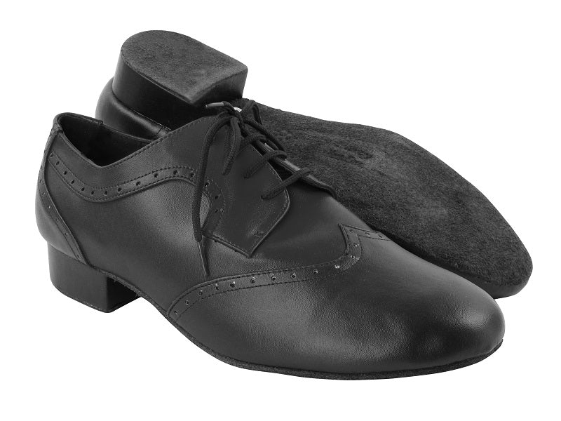 PP302 Black Leather with 1&quot; Standard Heel in the photo