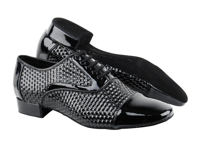 S306B Black Weave Patent with 1&quot; heel in the photo