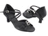 S92307 Black Satin with 2" Cuban Heel in the photo