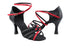 S9261 Black Leather & Red Leather with 3" Flare heel in the photo