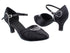 SERA1397 Black Satin with 2.5" low heel in the photo