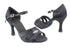 SERA1398 Black Satin & Black Mesh with 3" heel in the photo