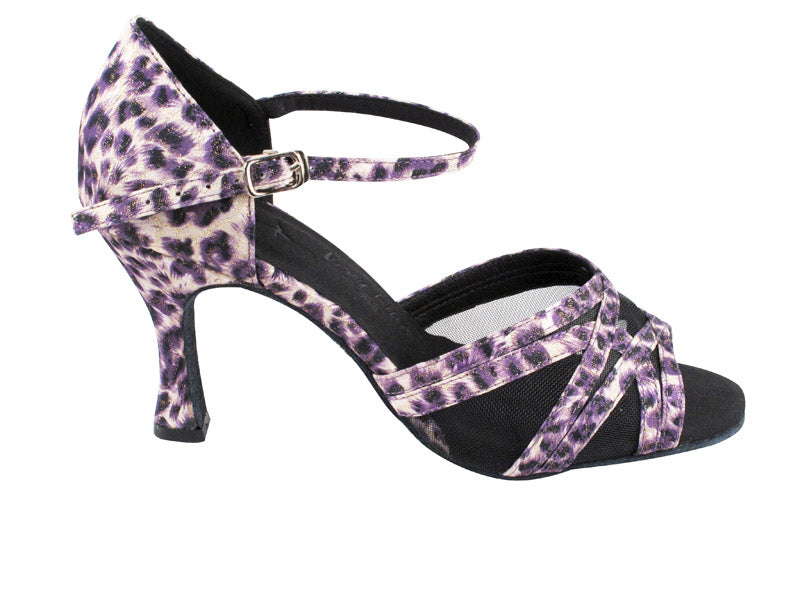 SERA1398 Purple Leopard  &amp; Black Mesh
