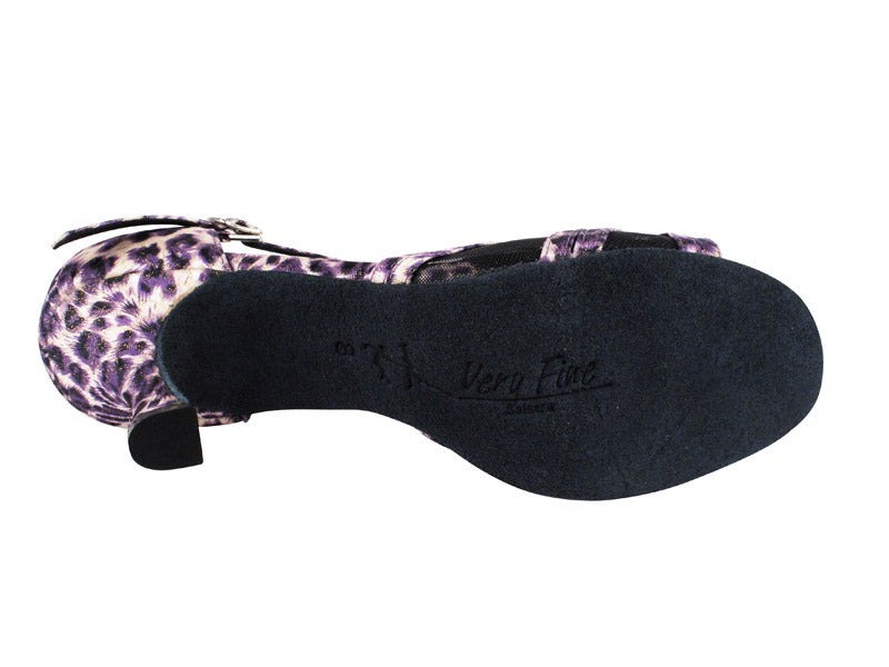 SERA1398 Purple Leopard  &amp; Black Mesh