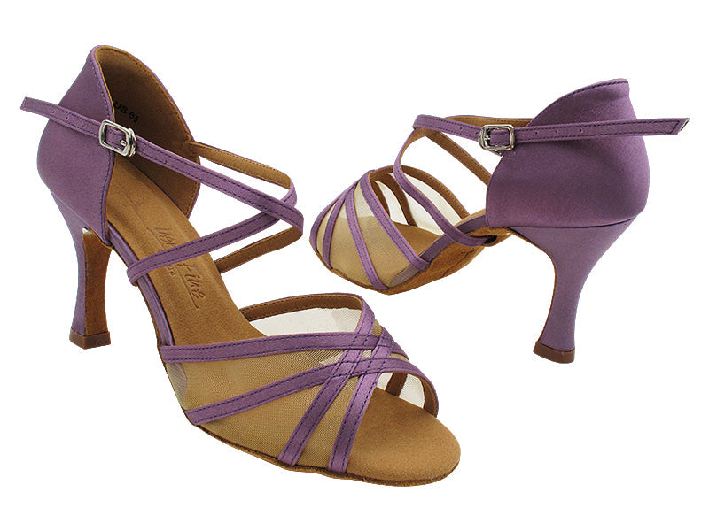 SERA1605 182 Lavender Satin with 3&quot; Flare Heel (5059) in the photo