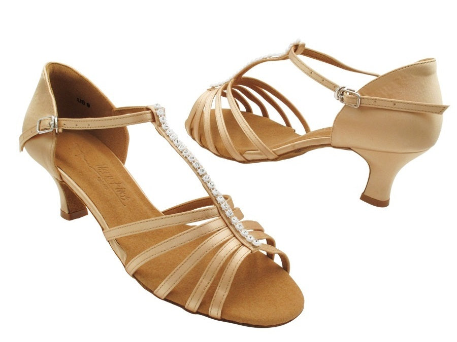 SERA1693 Flesh Satin &amp; Beads with 2.5" Heel (2040) in the photo