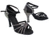 SERA2613CC Black Satin without bottom Rhinestones with 3" Heel (YQG) in the photo