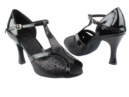 SERA2800 Black Scale &amp; Black Patent with 3" heel in the photo