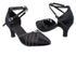 SERA3530 Black Satin & Black Stardust Trim with 2.5" low heel in the photo