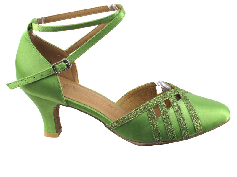 SERA3530 Green Satin &amp; Green Stardust Trim