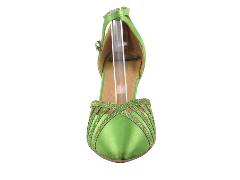 SERA3530 Green Satin &amp; Green Stardust Trim