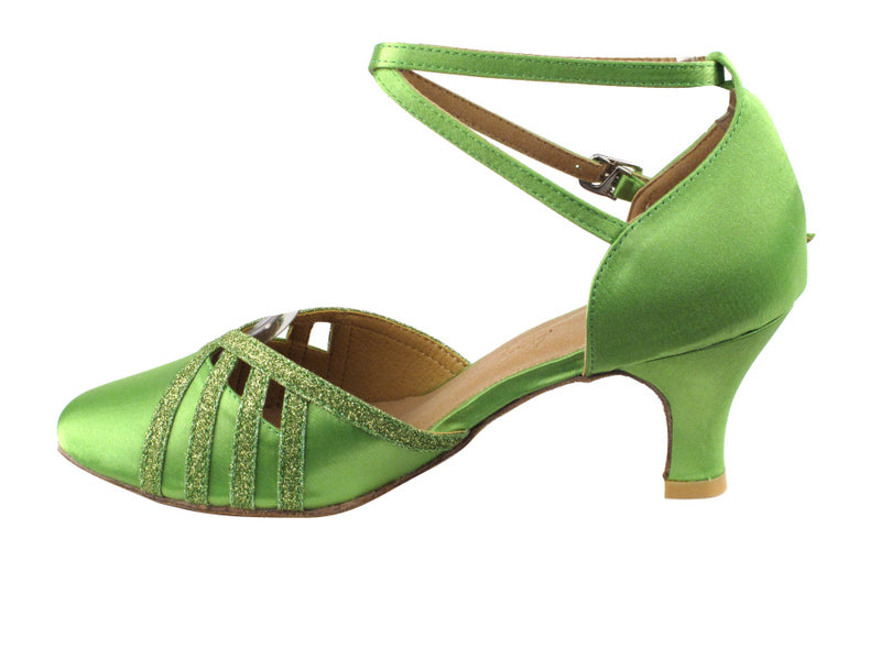 SERA3530 Green Satin &amp; Green Stardust Trim