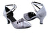 SERA3530 Grey Satin & Grey Stardust Trim with 2.5" low heel in the photo