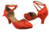 SERA3530 Red Satin & Red Stardust Trim with 2.5" low heel in the photo