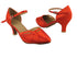 SERA3540 Red Satin with 2.5" low heel in the photo