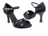 SERA3710 Black Satin & Black Patent Trim with 3" heel in the photo