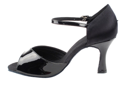 SERA3710 Black Satin &amp; Black Patent Trim