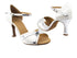 SERA3710 White Satin & Silver PU Trim with 3" heel in the photo