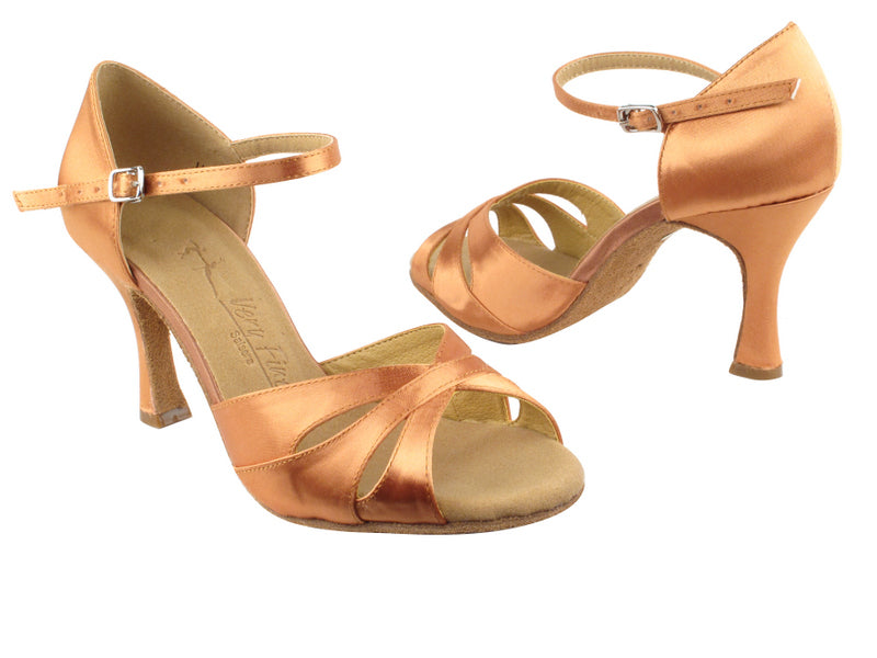 SERA3840 Tan Satin with  3&quot; Heel (5059) in the photo