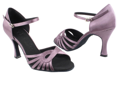 SERA3870 Lavender Satin with 3&quot; heel in the photo