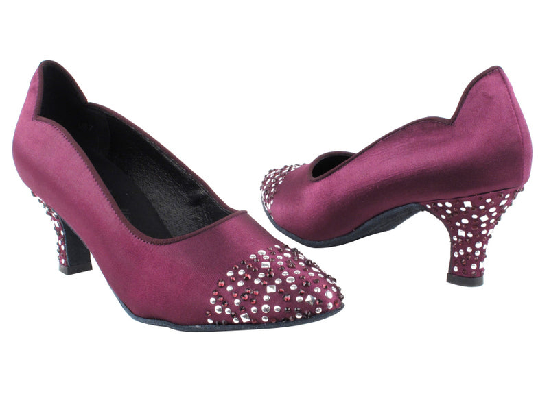 SERA5501 Purple Satin with 2.5&quot; low heel in the photo