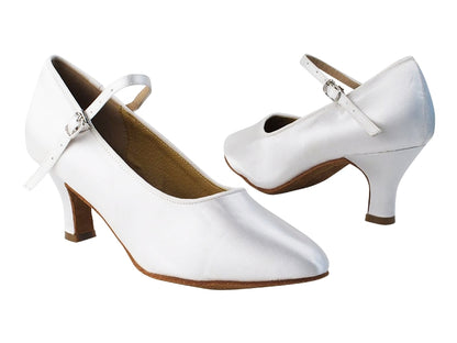 SERA5522 White Satin with 2.5&quot; low heel in the photo