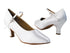 SERA5522 White Satin with 2.5" low heel in the photo