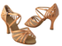 SERA7032B Tan Satin & Flesh Mesh with 3" Heel in the photo