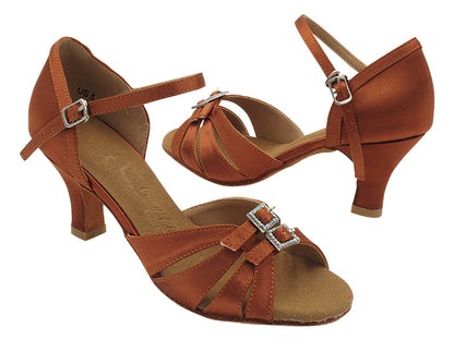 SERA1131 Dark Tan Satin with 2.5&quot; heel in the photo