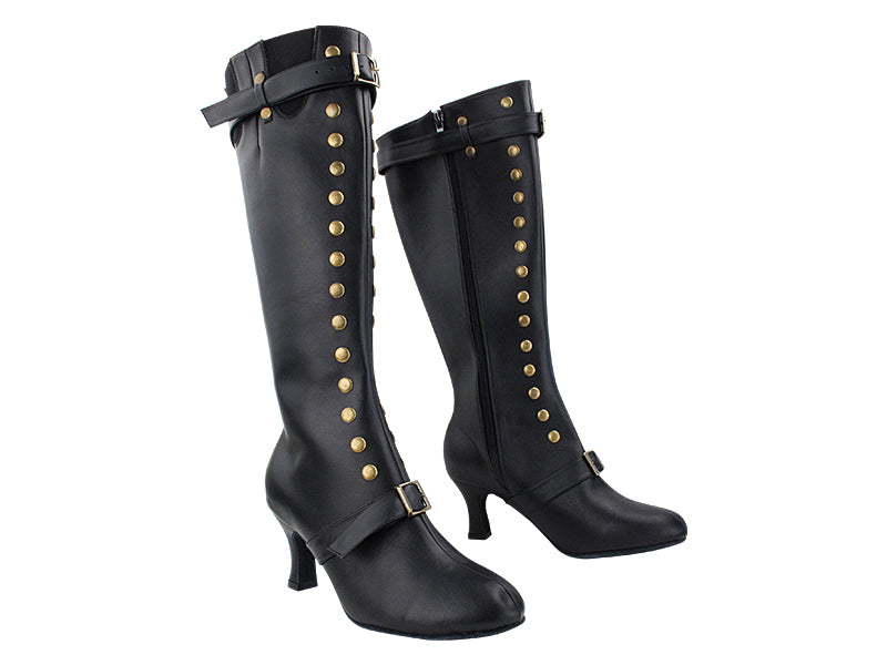 VFBoot SOLON002 Black Leather with 2.5&quot; Spool Heel (PG) in the photo