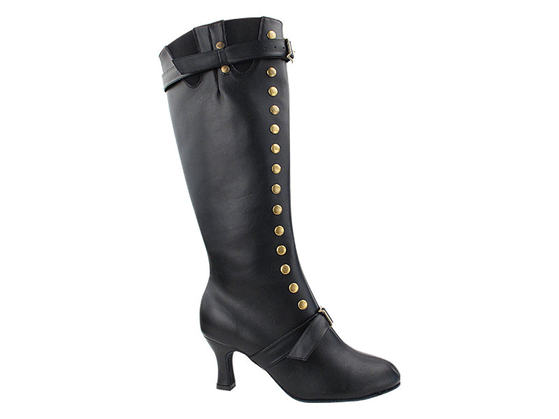VFBoot SOLON002 Black Leather with 2.5" Spool Heel (PG) in the photo