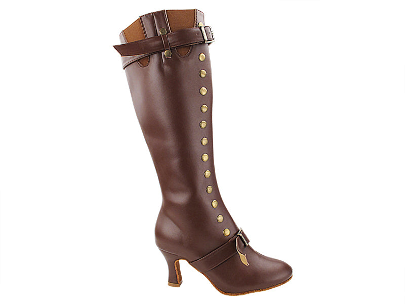 VFBoot SOLON002 Dark Tan Leather with 2.5" Spool Heel (PG) in the photo